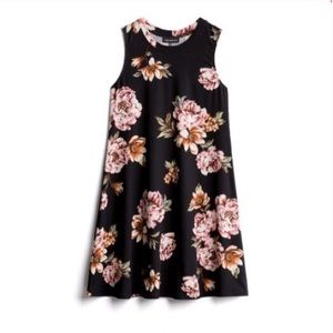 Stitch Fix Floral Sleeveless Black Dress